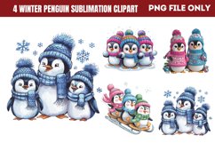 Winter Penguin Sublimation Clipart PNG Product Image 1