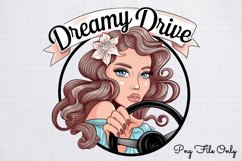 Dreamy drive PNG, Retro PinUp Sublimation PNG Product Image 1