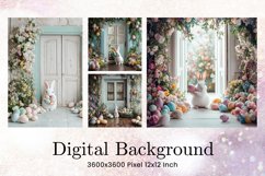 Easter Bunny Background Backdrop Rabbit Wallpaper Wall Art Product Image 1