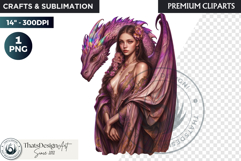 Fantasy Dragon witch clipart, enchantress, dragon egg queen Product Image 1
