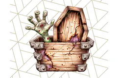 Bold Zombie Clipart PNG, Creepy Halloween Clip Art Product Image 5