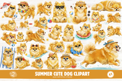 Summer Cute Dog Clipart Product Image 1