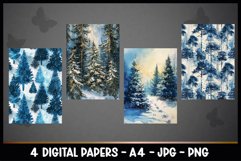 4 Winter Digital Papers I Christmas Junk Journal Pages Product Image 2