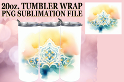 ENCHANTING SMILES 20oz TUMBLER WRAP, Watercolor Pattern Product Image 1