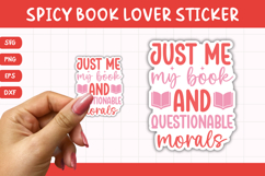 Printable Spicy Book Lover Sticker | Questionable Morals Product Image 1
