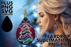 Unique Teardrop Earrings Ideas PNG, Neon Xmas Product Image 1