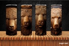 Tooled Leather Bear Tumbler | Skinny 20 oz | Sublimation Product Image 1