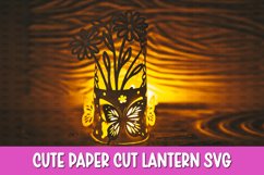 Daisies Flowers Lantern SVG I Floral paper cut SVG Product Image 1