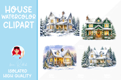 4 Cozy Watercolor House Clipart Product Image 1