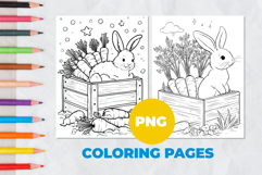 Rabbit with carrot Coloring Page | Coloring book Product Image 1