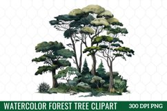 Watercolor Forest Tree Clipart Product Image 1