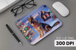 Winter Dog Christmas PNG, Icy Tree Mouse Pad Design Product Image 1