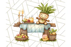 Tropical Tiki Friends PNG Clipart, Cute Summer Art Product Image 5