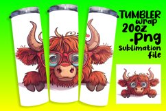 Whimsical Peekaboo Cow Tumbler Wrap - Sublimation Product Image 1