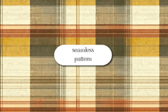 Golden Autumn Plaid Seamless Pattern in Warm Hues Product Image 1