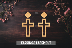 24 Cross Earrings Laser Cut SVG I Christian Cross Earrings Product Image 18