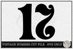 Vintage Number 17 SVG | Antique Postal Cancellation Number Product Image 1