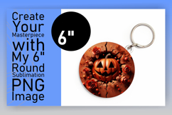 Vibrant Circle PNG Sublimation Design , 3D Pumpkin Product Image 1