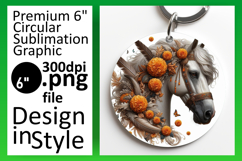 Cute Round Design Keychain Template , Horse Product Image 1