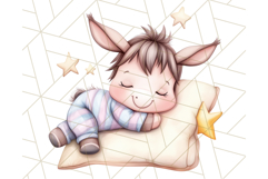 Sleeping Baby Animals PNG, Cozy Pajama Bedtime Clipart Png Product Image 5