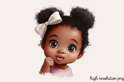 Peekaboo African Black Girl Clipart PNG Product Image 1