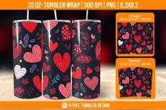Valentines Heart Tumbler Wrap Designs, Sublimation Wrap Product Image 1