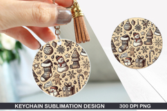Christmas Keychain Sublimation - Christmas Keychain PNG Product Image 1