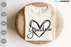 Funny Grandma SVG Design / Grandma With Heart SVG Cut Files Product Image 1