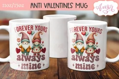Valentine's day mug wrap PNG, Valentines gnome sublimation Product Image 2