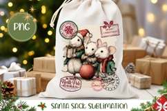 Vintage Christmas Animals Santa Sack, Kids Gift Bag Design Product Image 1