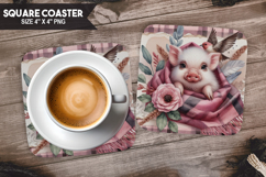 Farm Animals Square Coaster PNG Bundle, Farm Animals PNG Product Image 12