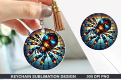 Spider Keychain Sublimation -Halloween Keychain PNG Design Product Image 1