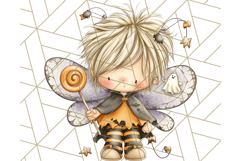 Halloween Fairy Clipart PNG, Spooky Cute Character Art Product Image 5