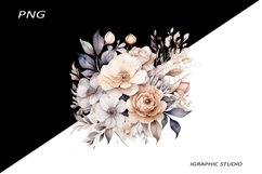 Watercolor Pastel Flowers Clipart, Wedding Flowers Clipart Product Image 1
