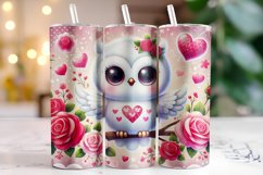 Owl Valentine&#039;s Day Tumbler Wrap Sublimation Product Image 1