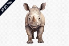 Cute Cartoon Rhino Sublimation - Rhino Sublimation Design Product Image 1