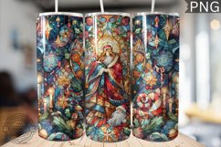 Watercolor Christmas Tumbler Wrap - High Quality 300 Dpi Product Image 1