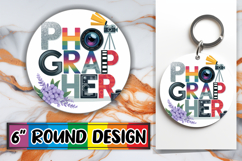 Bright Keychain Sublimation Circle, Profession Product Image 1