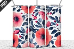 Flowers Tumbler Wrap | Sublimation Design | Tumbler PNG Product Image 1