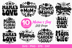 Mama Love Floral Quotes Mothers Day SVG PNG Product Image 1