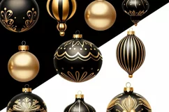 Black Christmas Ball Ornaments, Aesthetic Art Prints Product Image 7