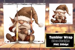 Watercolor Holiday Gnome Tumbler 20oz Sublimation Design Product Image 1