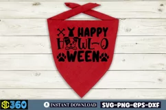 Happy howl-o ween SVG, Halloween Dog Bandana SVG Product Image 4