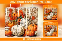 Pumpkin Tumbler Sublimation Wrap, 20 oz Fall Tumbler Wrap Product Image 1