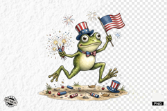 Patriotic Whimsical Frogs PNG Clipart Product Image 1