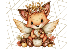 Fall Fairy Animal Clipart PNG, Woodland Creatures With Wings Product Image 5