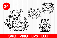Cute Leopard Cartoon Jungle Animal SVG PNG Product Image 1