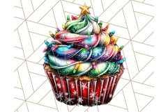 Christmas Cupcake PNG Clipart, Cute Food PNG, Holiday Treat Product Image 5