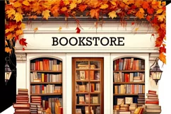 Fall Bookstore Png Download Autumn Sublimation Product Image 3