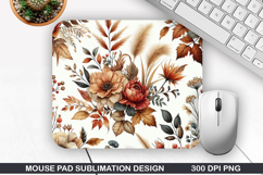 Flowers Mouse Pad Sublimation, Autumn Mouse Pad PNG Design Product Image 1